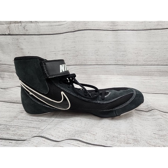 Nike Wrestling 366683-001 Men’s SZ 12 Shoes Black Lace Up & Strap - Picture 7 of 10